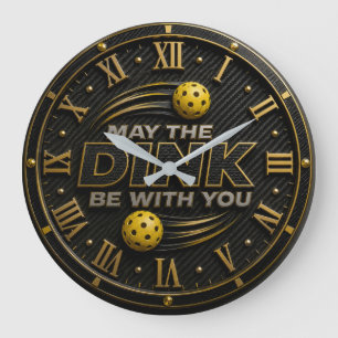 May the Dink Be With You Pickleball Paddle Large Clock