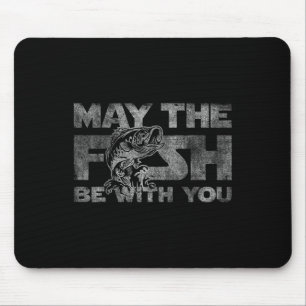 May The Fish With You His Funny Fishing Sci-fi Gif Mouse Mat