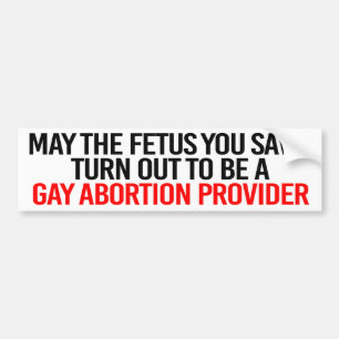 May the foetus you save turn out to be a gay abort bumper sticker