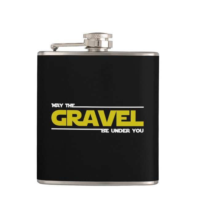 May The Gravel Be Under You Hip Flask (Front)