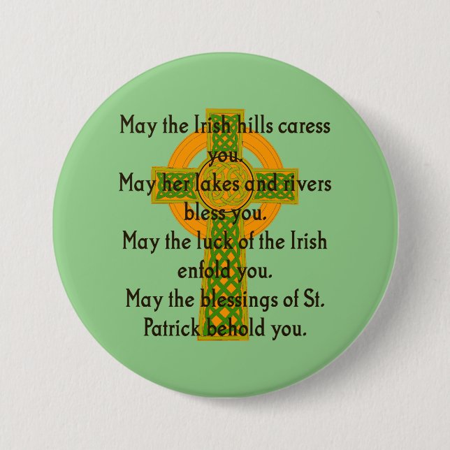May The Irish Hills Caress You - Irish Quote  7.5 Cm Round Badge (Front)