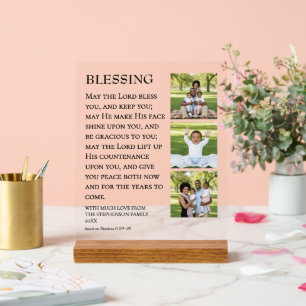 MAY THE LORD BLESS YOU Family Photo Christian Acrylic Sign
