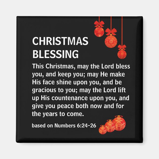 MAY THE LORD BLESS YOU Numbers 6 Christmas Magnet (Front)