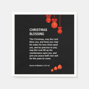 MAY THE LORD BLESS YOU Numbers 6 Christmas Party Napkin