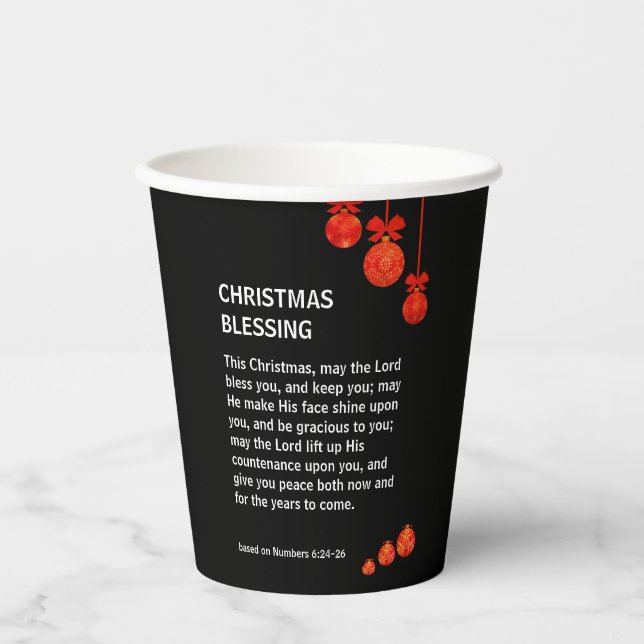 MAY THE LORD BLESS YOU Numbers 6 Christmas Party Paper Cups (Front)