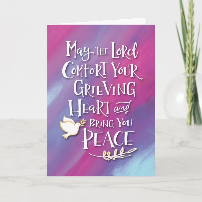 May the Lord Comfort Your Grieving Heart Thank You Card (Front)