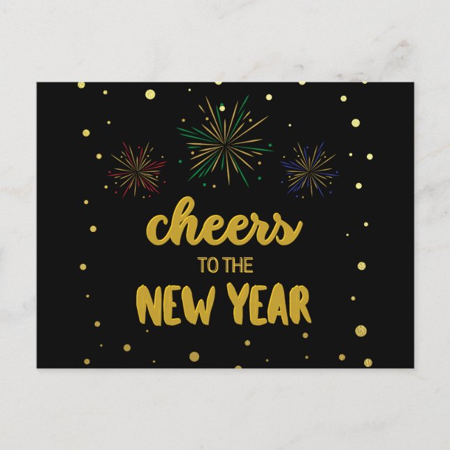 May the New Year bless you, Cheers to the New Year Postcard (Front)