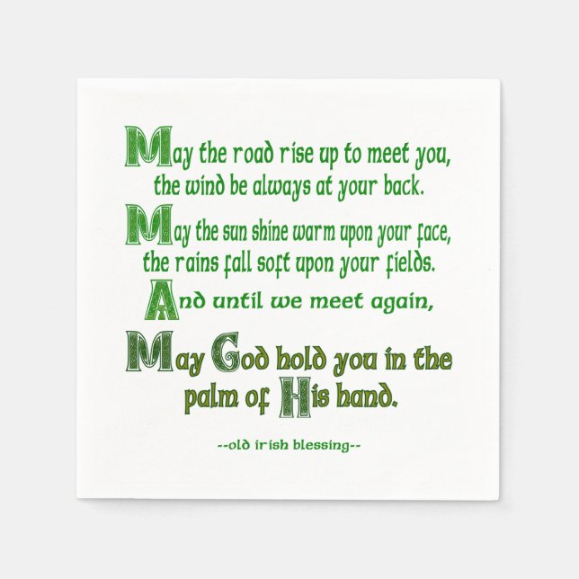 May the Road Rise To Meet You Paper Napkin (Front)