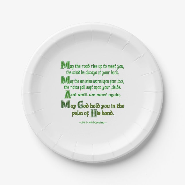 May the Road Rise To Meet You Paper Plate (Front)