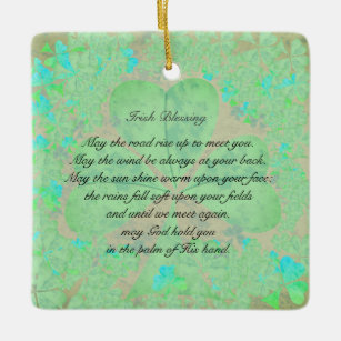"May the road rise up" Irish Blessing Ornament