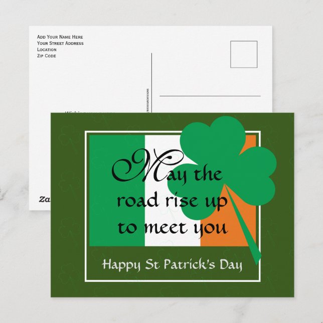 MAY THE ROAD RISE UP | St Patrick's Day Postcard (Front/Back)
