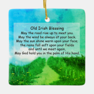 May the Road Rise Up to Bless You, Irish Blessing Ceramic Tree Decoration