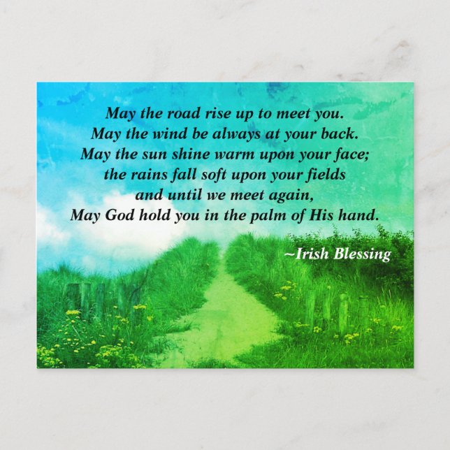 May the Road Rise up to meet you, Irish Blessing Postcard (Front)