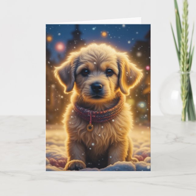 May the Spirit of Christmas be with You Puppy Dog Card (Front)