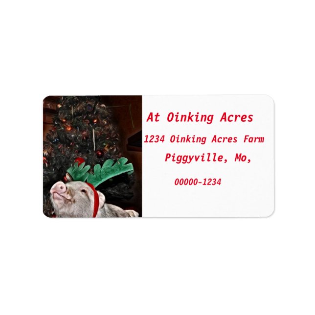 May the spirit of Christmas,Pig Address Labels (Front)