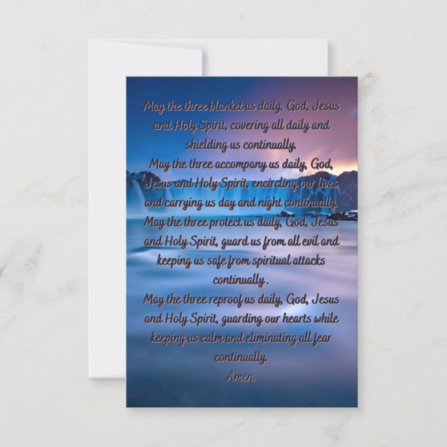 May The Three Bible Prayer Flat Greeting Card (Front)