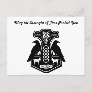 May Thor Protect You Thor's Hammer Postcard