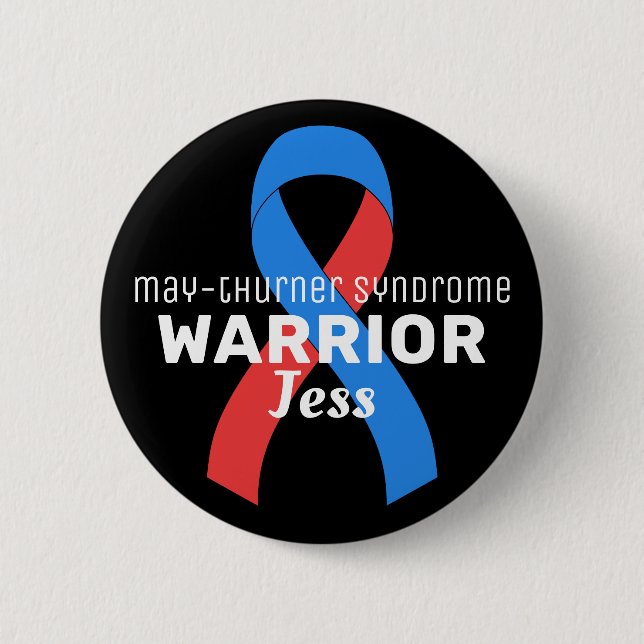 May-Thurner Syndrome Warrior Ribbon Black Button (Front)