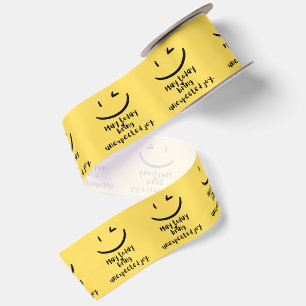 May Today Bring Unexpected Joy Yellow And Black Satin Ribbon