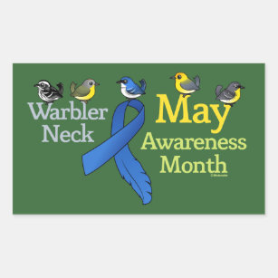 May Warbler Neck Awareness Month Rectangular Sticker