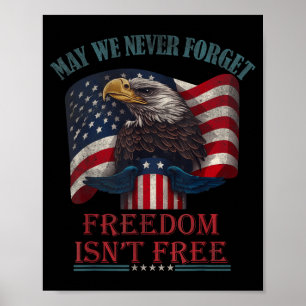 May we forget freedom isnt memorial day usa eagle  poster