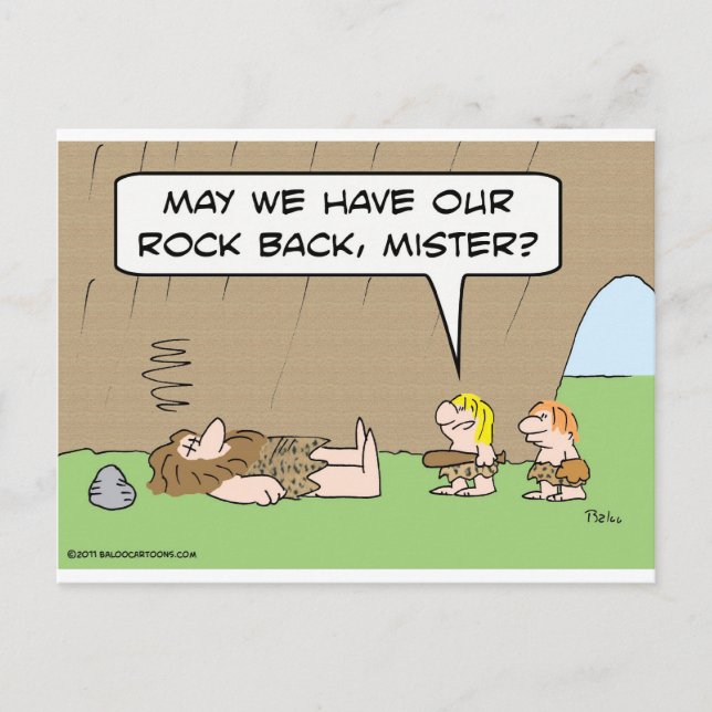 May we have our rock back, mister? postcard (Front)