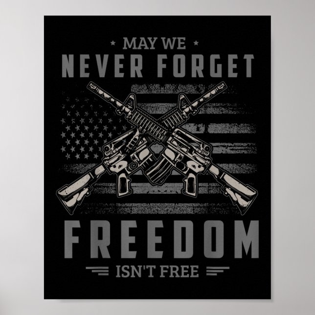 May We Never Forget Freedom Isnt Free Memorial Poster (Front)