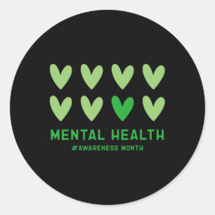 May We Wear Green Mental Health Awareness Month  Classic Round Sticker