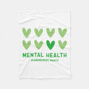May We Wear Green Mental Health Awareness Month  Fleece Blanket