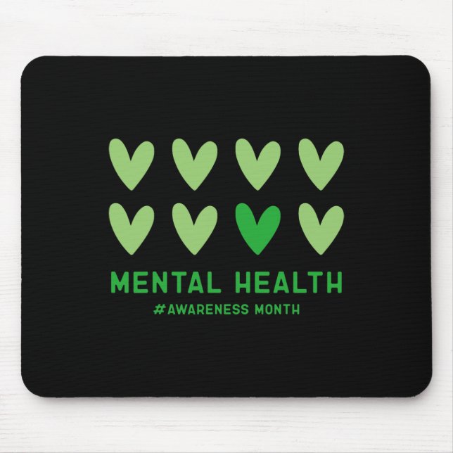 May We Wear Green Mental Health Awareness Month  Mouse Mat (Front)