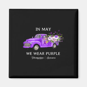 May We Wear Purple Fibromyalgia Awareness Truck Fl Magnet