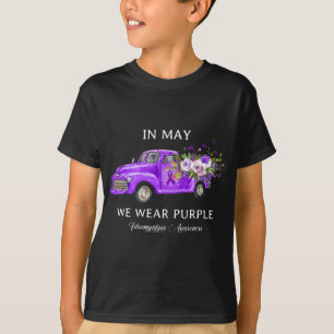 May We Wear Purple Fibromyalgia Awareness Truck Fl T-Shirt