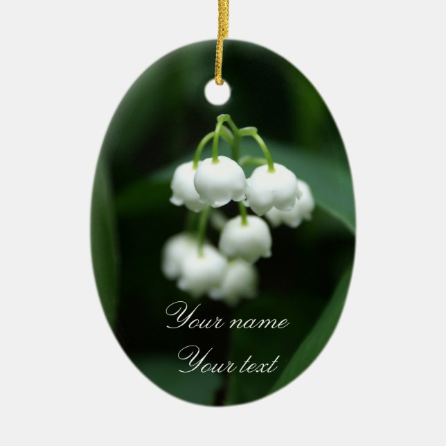 May white lilies ceramic tree decoration (Front)