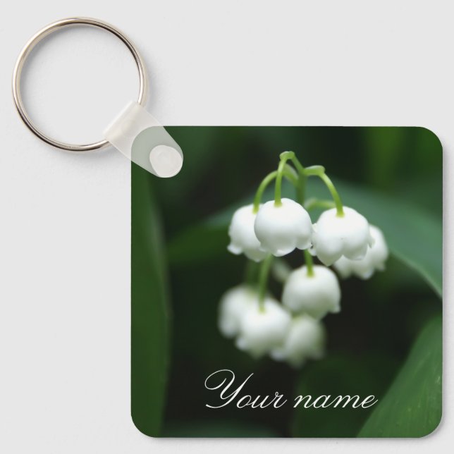 May white lilies key ring (Front)
