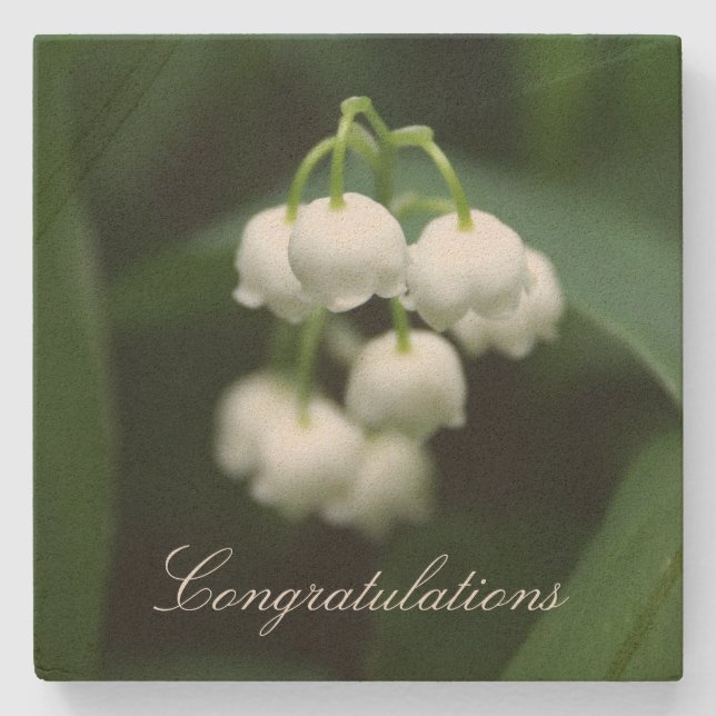 May white lilies stone coaster (Front)