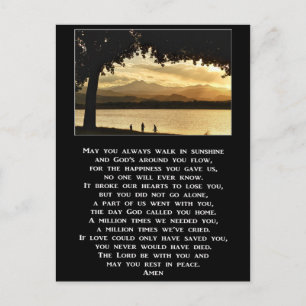 May You Always Walk In Sunshine Prayer Postcard