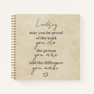 May you be proud of the work you do thank you gift notebook
