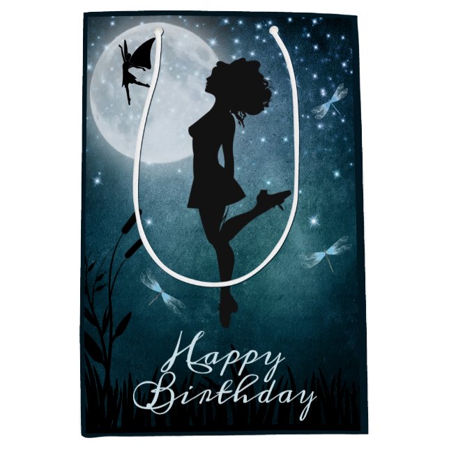 May You Dance with Fairies Irish Dance Birthday Medium Gift Bag (Front)