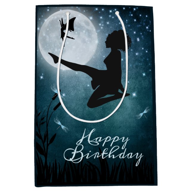 May You Dance with Fairies Irish Dance Birthday Medium Gift Bag (Front)