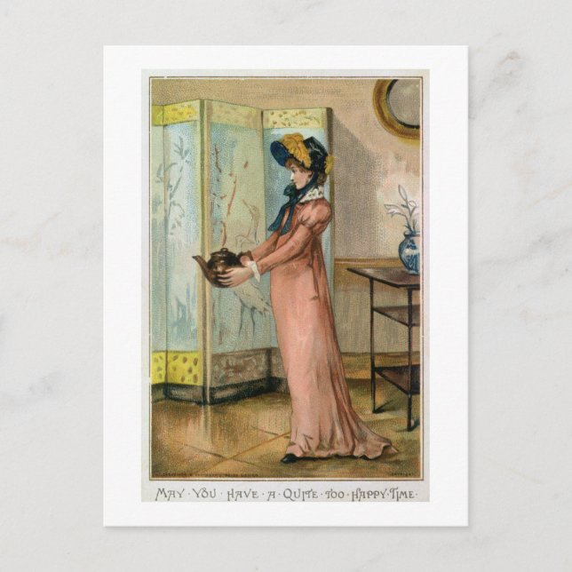 May You Have A Quite Too Happy Time, Victorian Chr Postcard (Front)