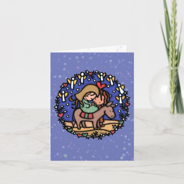 May you know the Love born that day. Jesus. BLUE Holiday Card (Front)