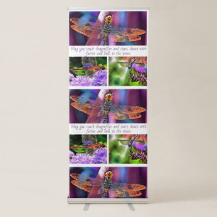 May You Touch Dragonflies And Stars Collage Retractable Banner