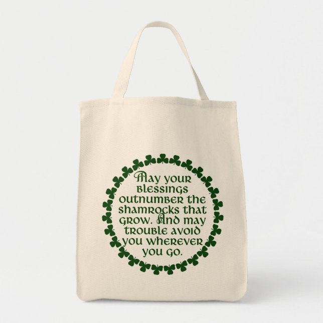 May your blessings outnumber the shamrocks, Irish Tote Bag (Front)