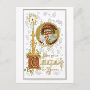 May Your Christmas Be Happy Victorian Vintage Holiday Postcard