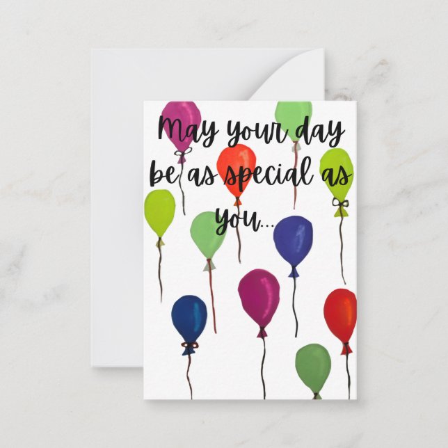 May your day be special colourful balloons card (Front)