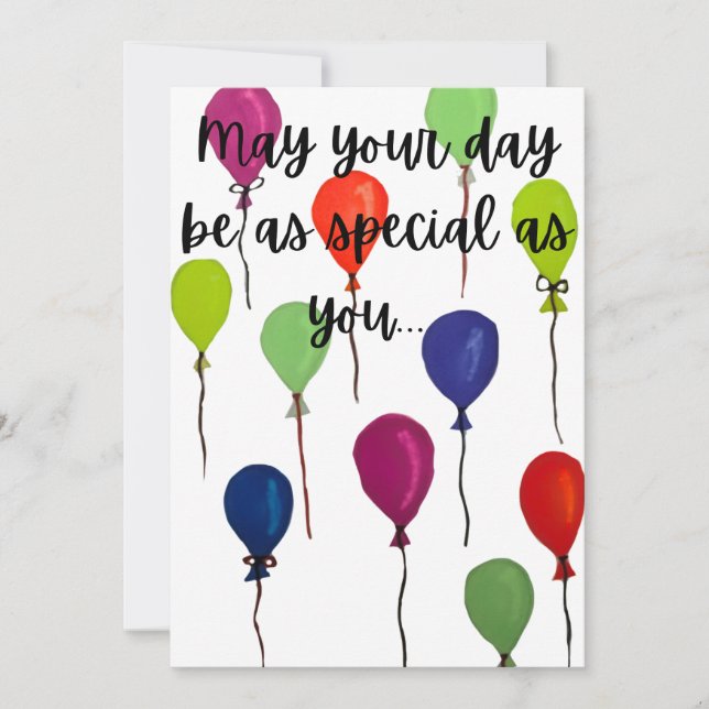May your day be special colourful balloons invitation (Front)