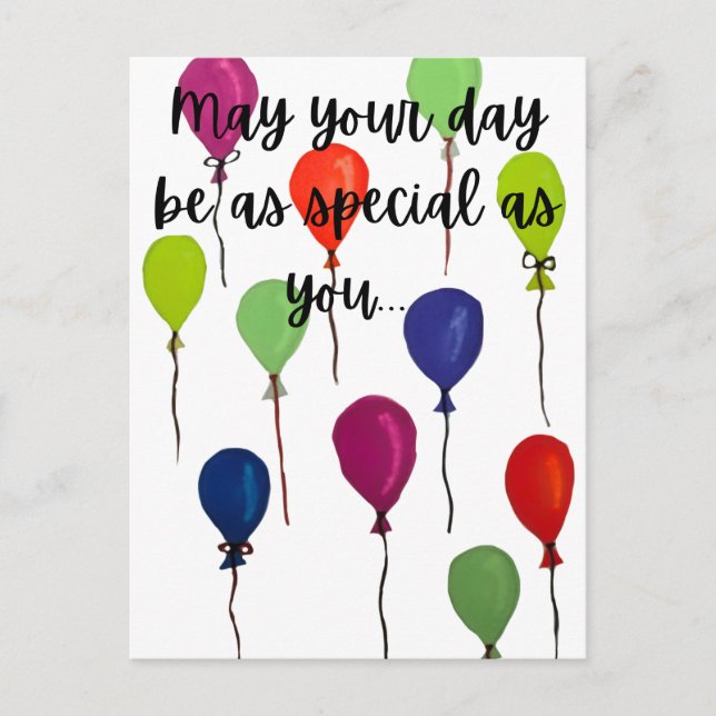 May your day be special colourful balloons postcard (Front)