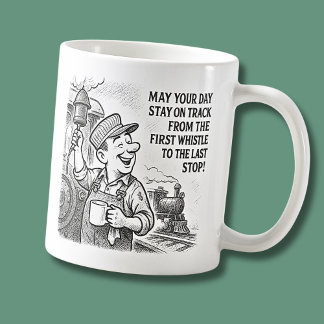 May Your Day Stay On Track Steam Train Coffee Mug