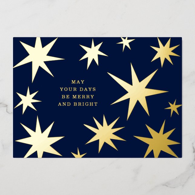 May your days be merry and bright gold stars (Front)