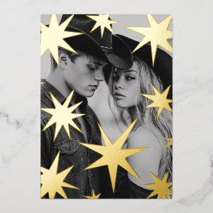 May your days be merry and bright gold stars foil foil holiday card